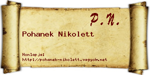 Pohanek Nikolett névjegykártya